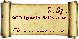 Königstein Szilveszter névjegykártya